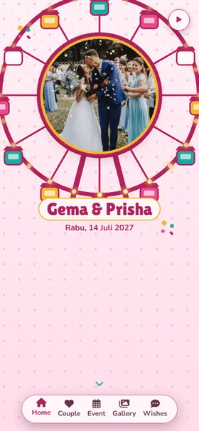 Tampilan awal undangan Bianglala Fuchsia