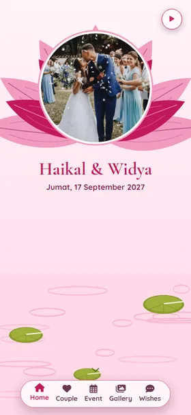 Tampilan awal undangan Teratai Fuchsia