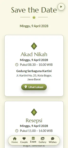 Detail acara undangan Sulur Arabesk