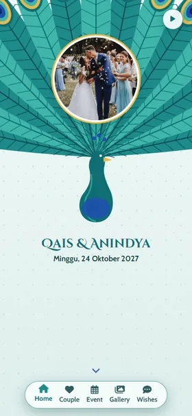 Tampilan awal undangan Kipas Merak