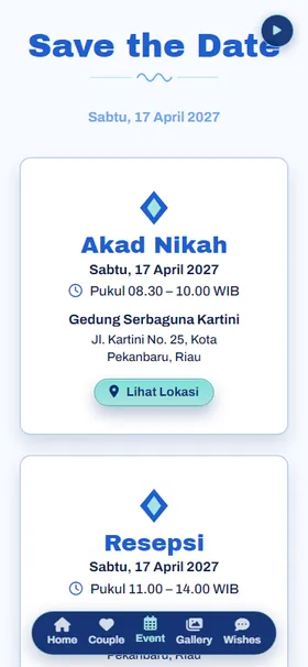 Detail acara undangan Cat Kobalt