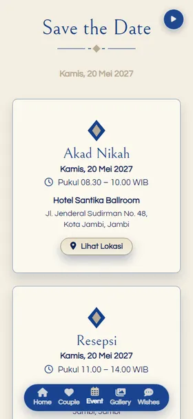 Detail acara undangan Tenun Nila