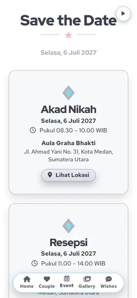 Detail acara undangan Prisma Perak