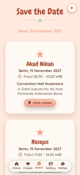 Detail acara undangan Karusel Persik