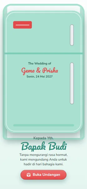 Sampul undangan Kulkas Mint Retro