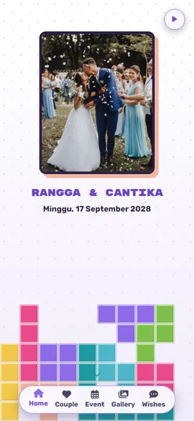 Tampilan awal undangan Mozaik Balok