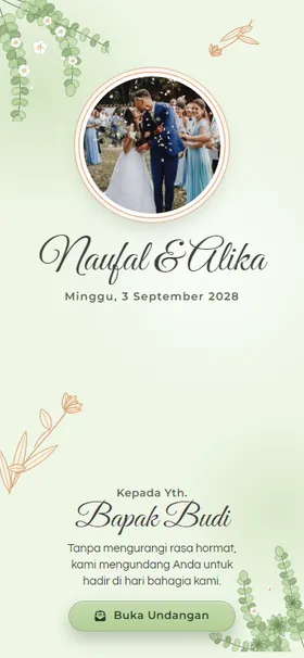 Sampul undangan Sage Lili Emas