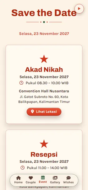 Detail acara undangan Pesawat Kertas Tomat