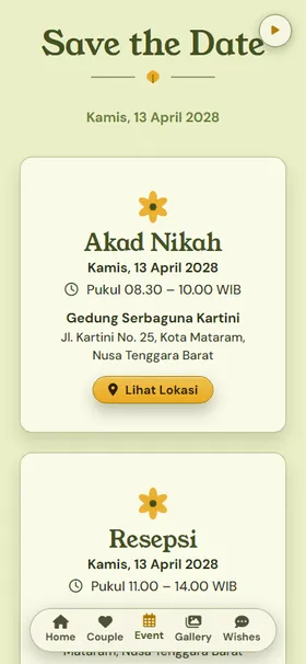 Detail acara undangan Lingkar Daun Moss