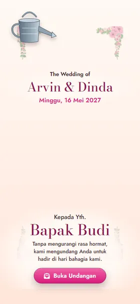 Sampul undangan Siram Mawar Persik