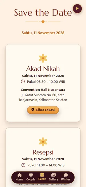 Detail acara undangan Krisan Senja