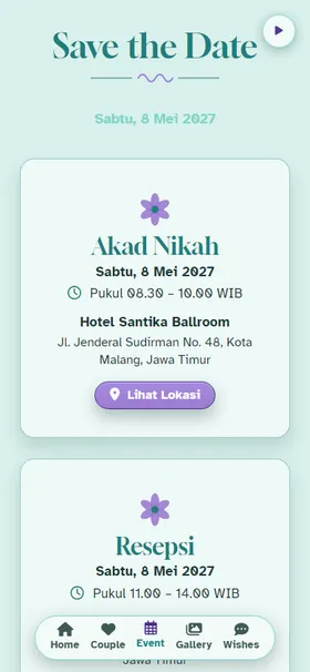 Detail acara undangan Kolam Impresionis