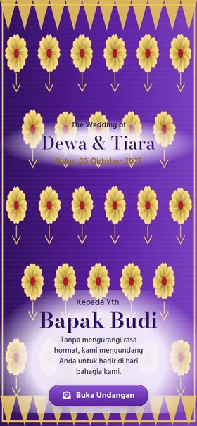 Sampul undangan Songket Bunga Violet