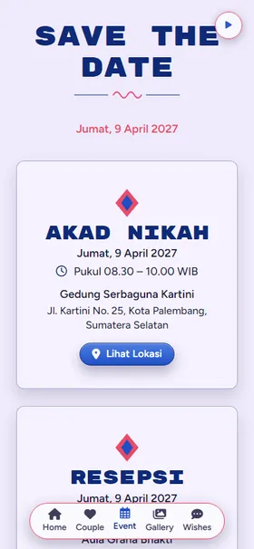 Detail acara undangan Sasirangan Pelangi