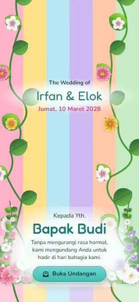 Sampul undangan Bunga Rambat Pastel