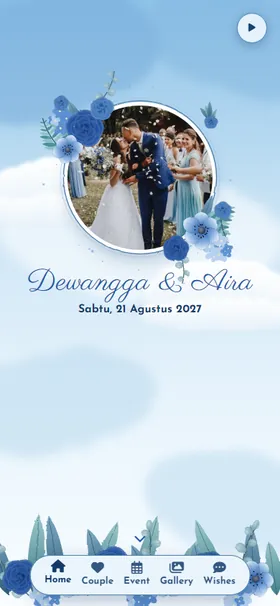 Tampilan awal undangan Awan Hortensia Navy