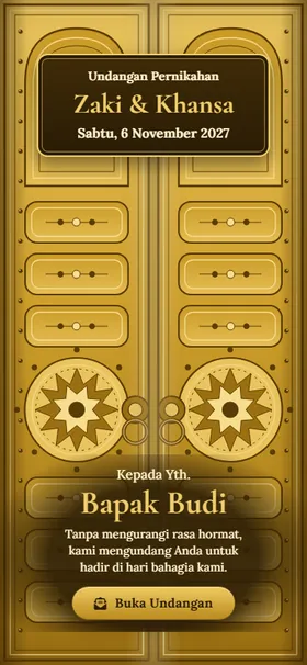 Sampul undangan Pintu Emas Ukir