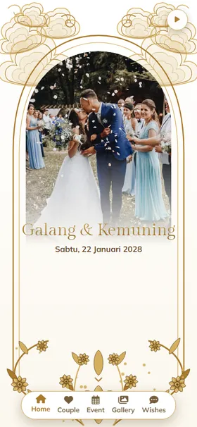 Tampilan awal undangan Mendung Gading