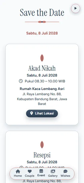 Detail acara undangan Hutan Toile Embun