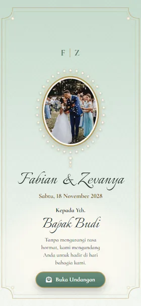 Sampul undangan Rokoko Seladon