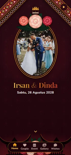 Tampilan awal undangan Ulos Marun