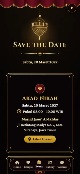 Detail acara undangan Aula Kencana