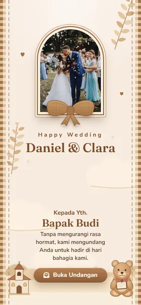 Sampul undangan Beruang Cokelat