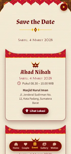 Detail acara undangan Rumah Gadang Merah