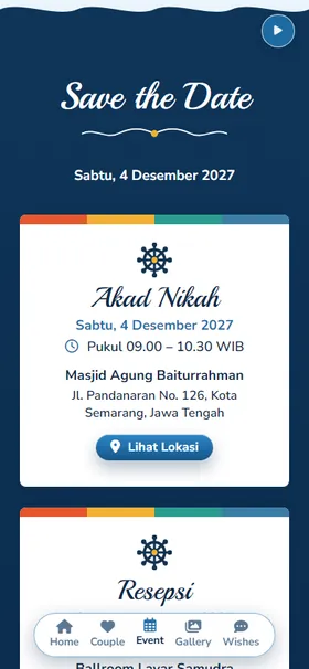 Detail acara undangan Dermaga Biru