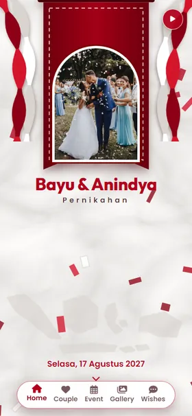 Tampilan awal undangan Pita Merah Putih