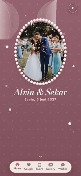 Tampilan awal undangan Champagne Mauve