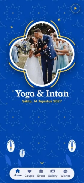 Tampilan awal undangan Porselen Kobalt