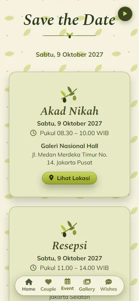 Detail acara undangan Kebun Zaitun