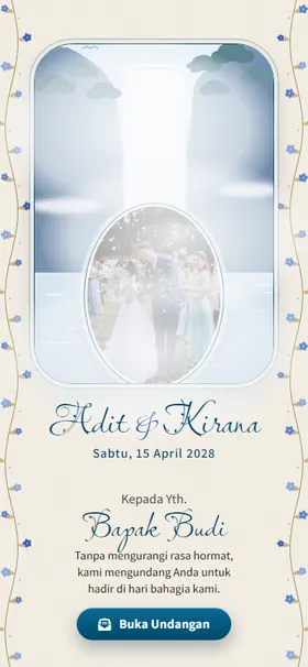 Sampul undangan Bunga Biru Air Terjun