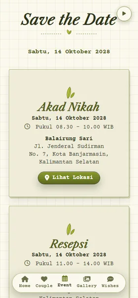 Detail acara undangan Herbarium Zaitun