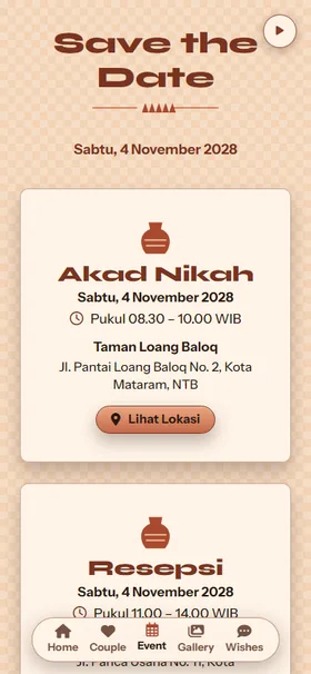Detail acara undangan Anyaman Terakota