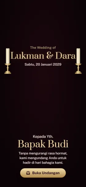 Sampul undangan Lilin Bordeaux