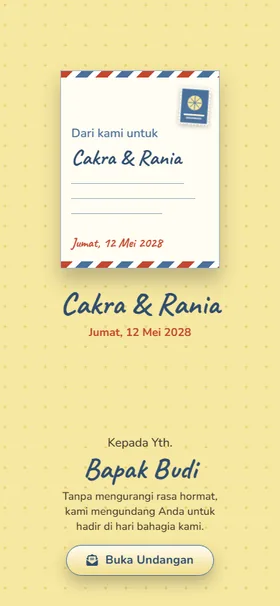 Sampul undangan Kartu Pos Mentega