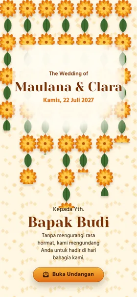 Sampul undangan Untaian Marigold