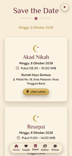 Detail acara undangan Kemah Merlot