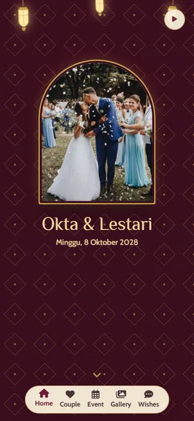 Tampilan awal undangan Kemah Merlot