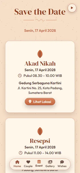 Detail acara undangan Roda Gerabah