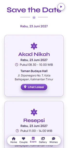 Detail acara undangan Bola Allium