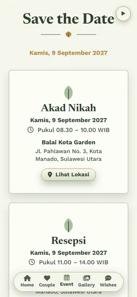 Detail acara undangan Kotak Pos Sage